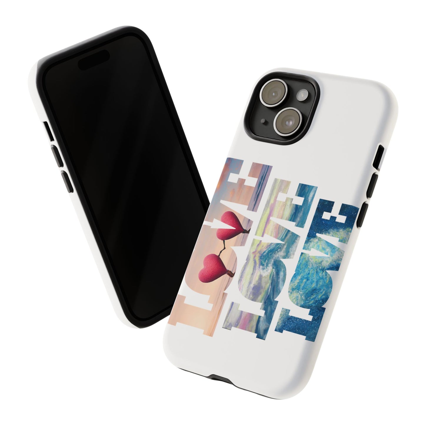 Phone Case - Beachy and Romantic Hearts Design for Those Who Love Love