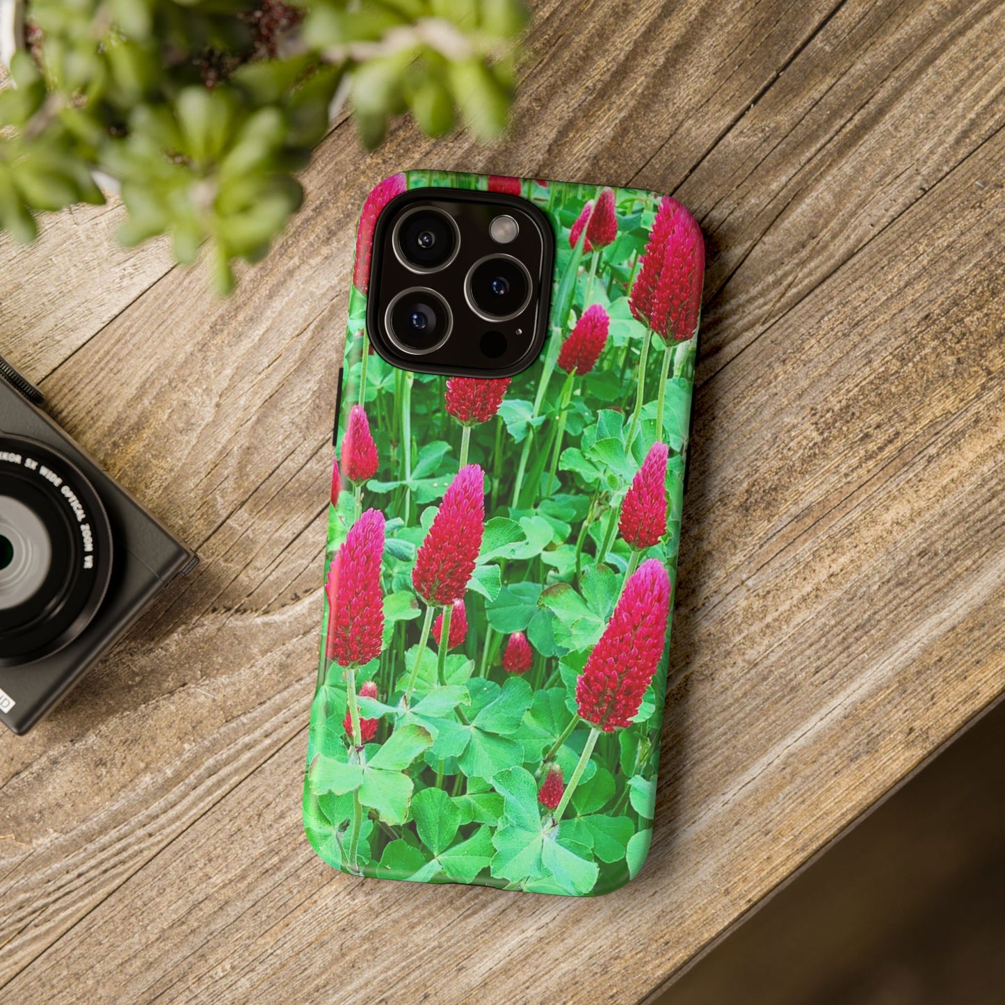 Cell Phone Cases - Ruby Red Clover Flowers And Heart Shaped Leaves