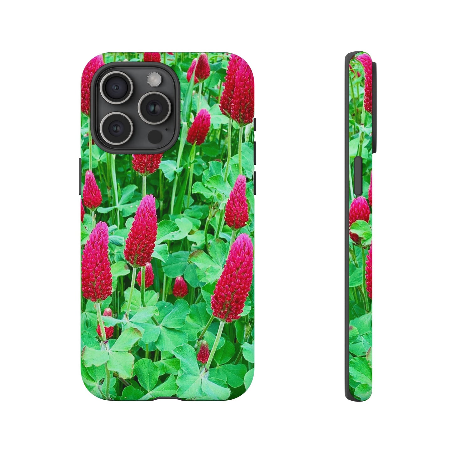 Cell Phone Cases - Ruby Red Clover Flowers And Heart Shaped Leaves