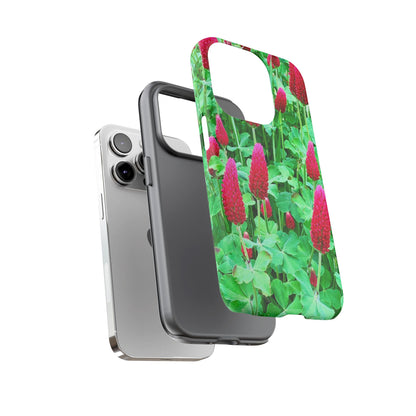 Cell Phone Cases - Ruby Red Clover Flowers And Heart Shaped Leaves