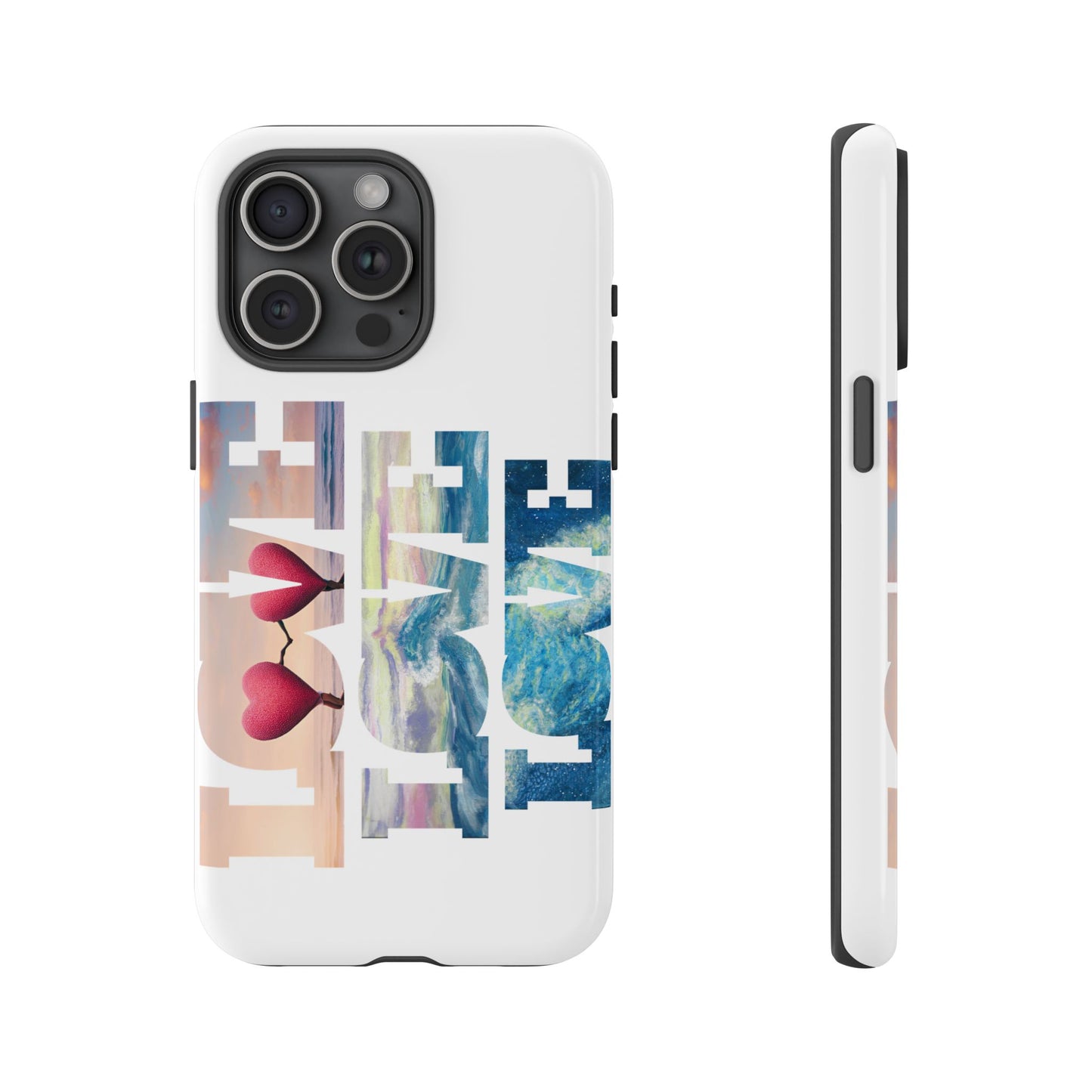 Phone Case - Beachy and Romantic Hearts Design for Those Who Love Love