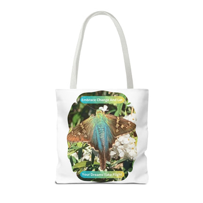 Tote Bag - Inspirational Blue Butterfly And Flowers Design