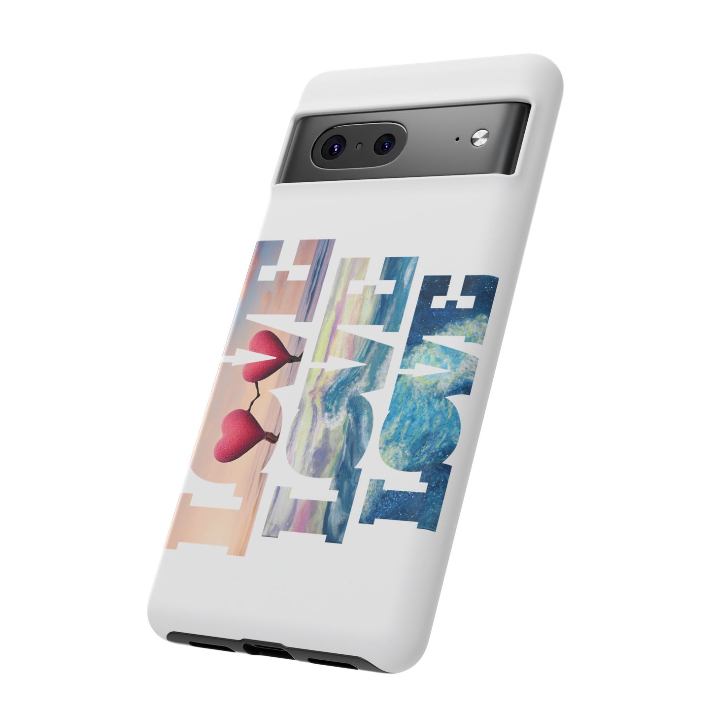 Phone Case - Beachy and Romantic Hearts Design for Those Who Love Love