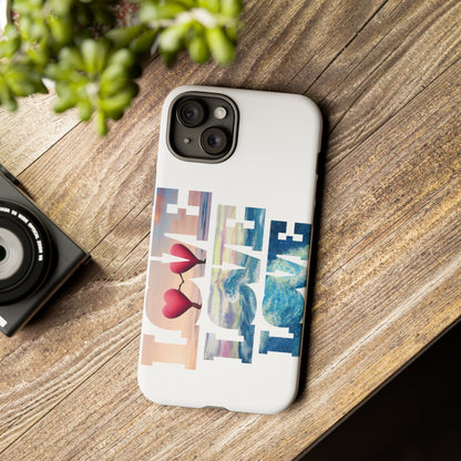 Phone Case - Beachy and Romantic Hearts Design for Those Who Love Love