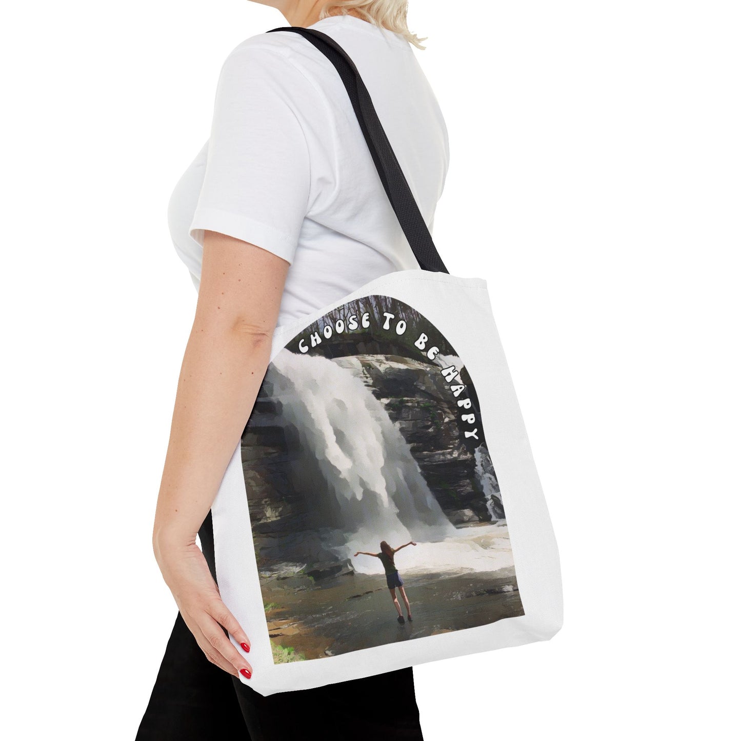 Tote Bag with 'Choose to be Happy' Quote