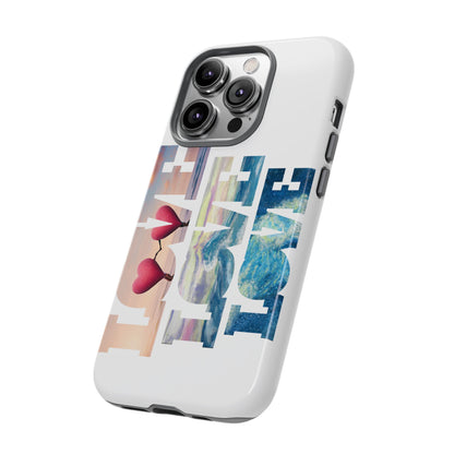 Phone Case - Beachy and Romantic Hearts Design for Those Who Love Love