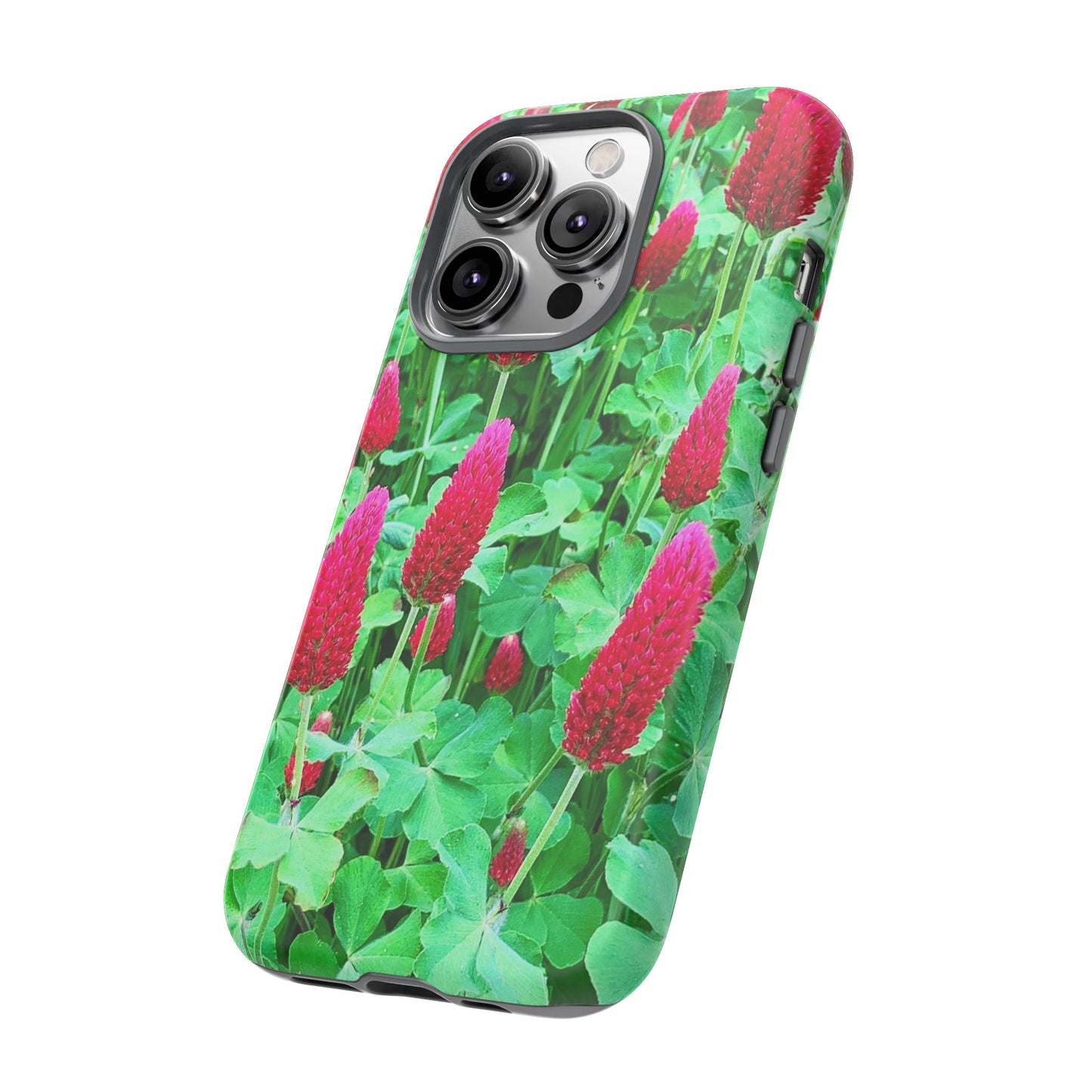 Cell Phone Cases - Ruby Red Clover Flowers And Heart Shaped Leaves