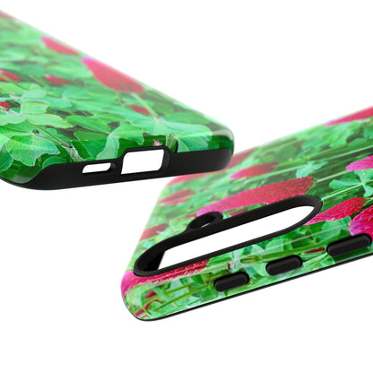 Cell Phone Cases - Ruby Red Clover Flowers And Heart Shaped Leaves