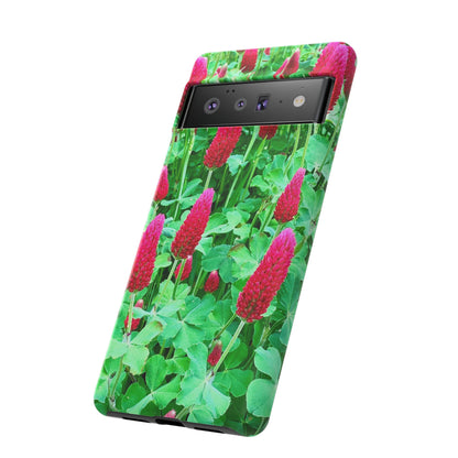 Cell Phone Cases - Ruby Red Clover Flowers And Heart Shaped Leaves