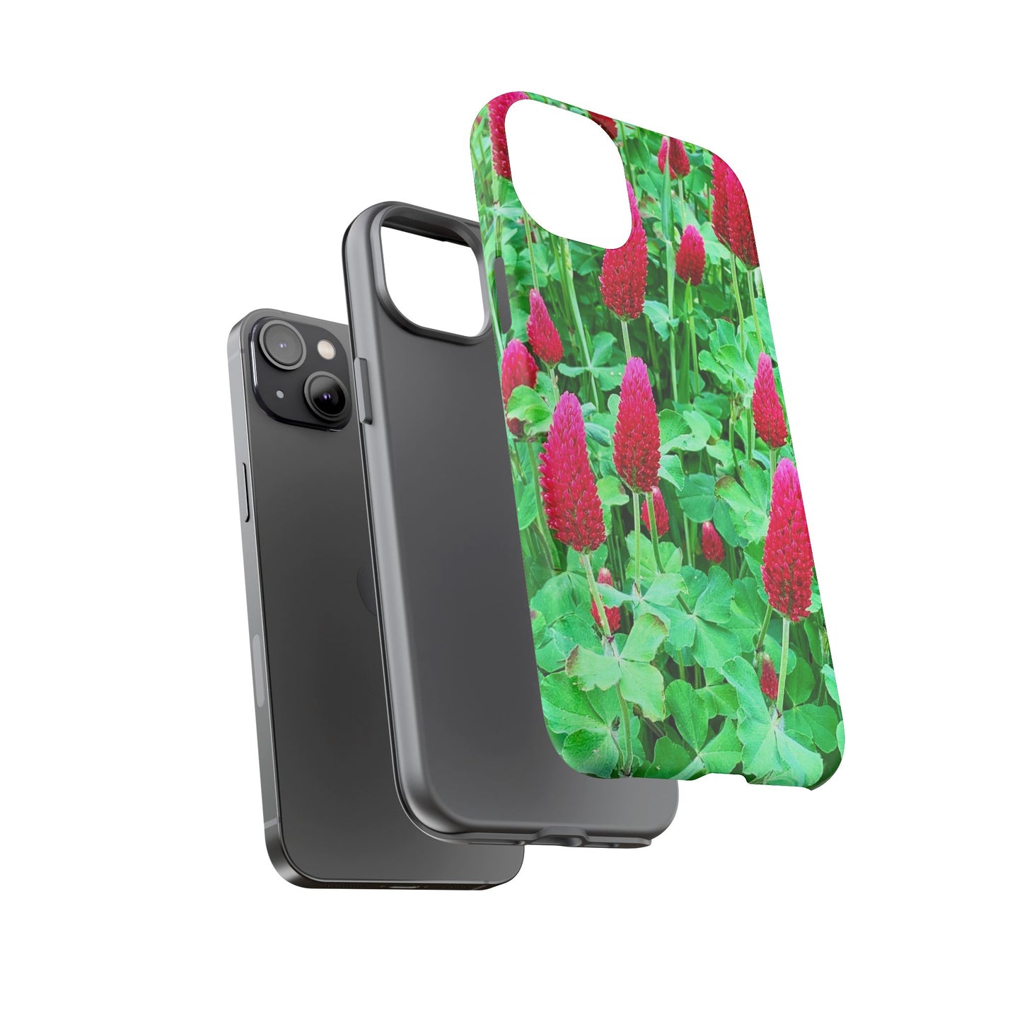 Cell Phone Cases - Ruby Red Clover Flowers And Heart Shaped Leaves