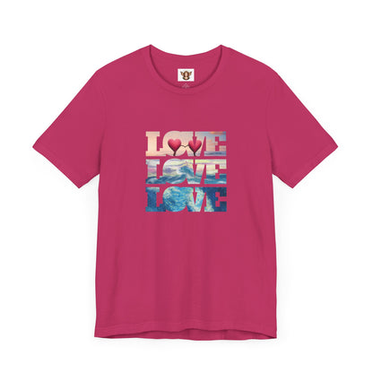 Beachy Romantic Hearts - Unisex Jersey Short Sleeve Tee