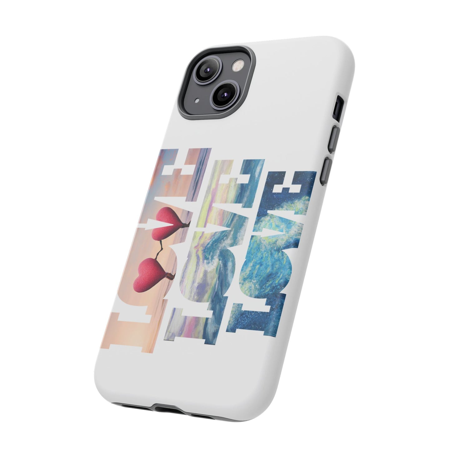 Phone Case - Beachy and Romantic Hearts Design for Those Who Love Love