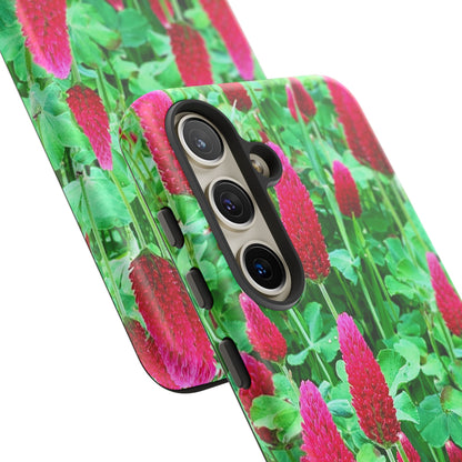 Cell Phone Cases - Ruby Red Clover Flowers And Heart Shaped Leaves