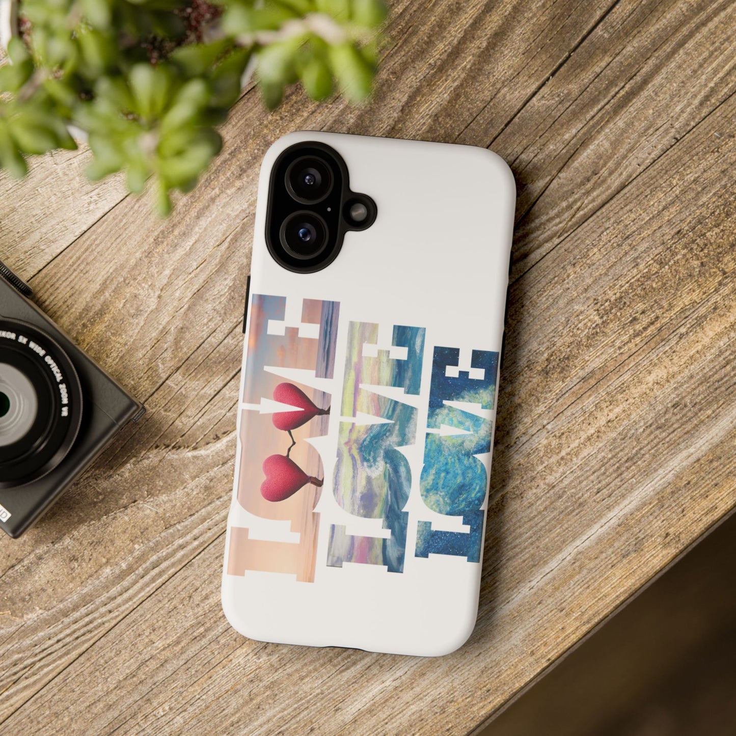 Phone Case - Beachy and Romantic Hearts Design for Those Who Love Love