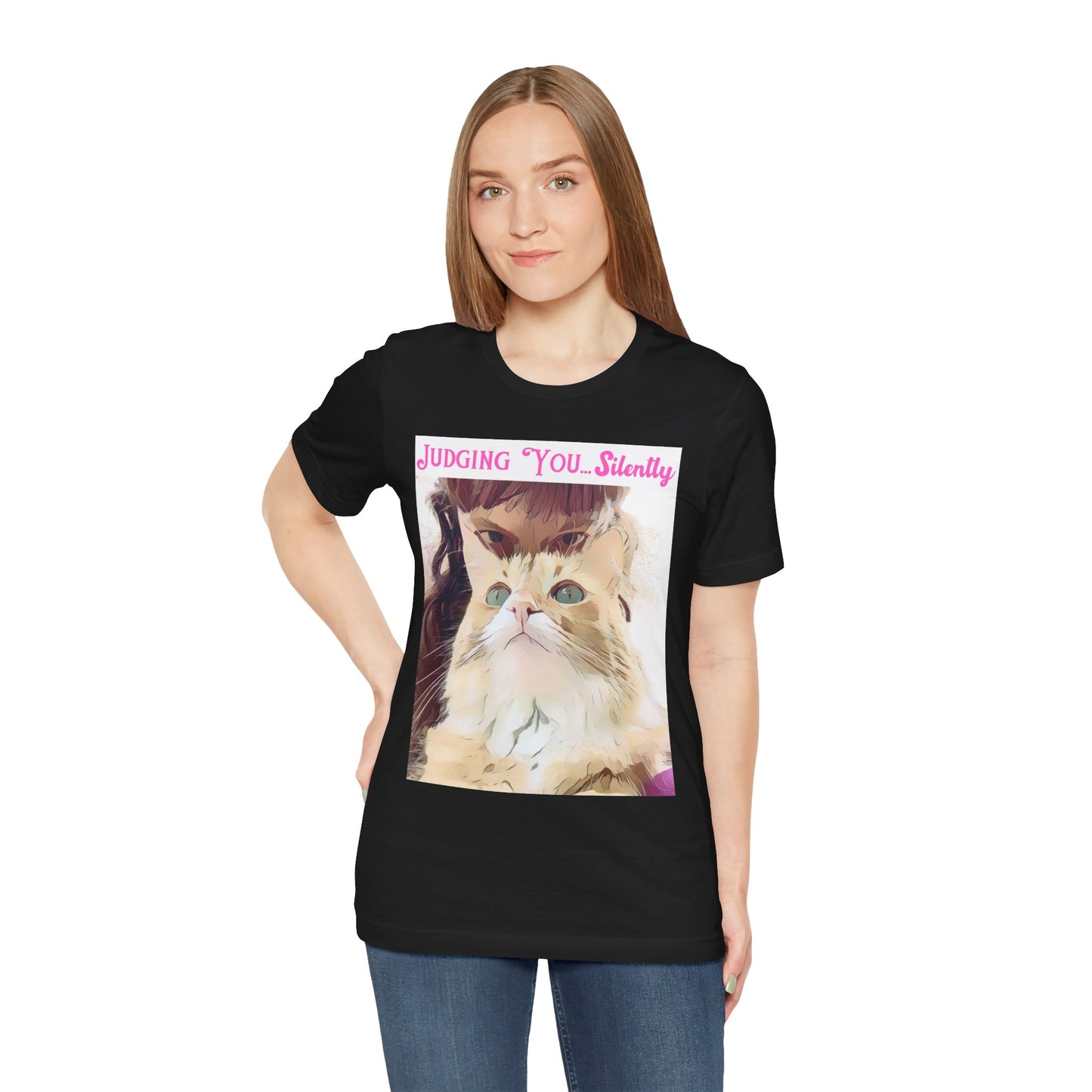 Funny Cat Quote - "Judging You Silently" T-Shirt