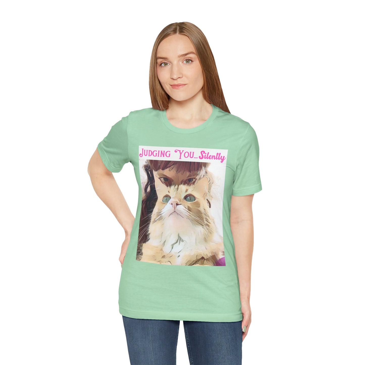 Funny Cat Quote - "Judging You Silently" T-Shirt