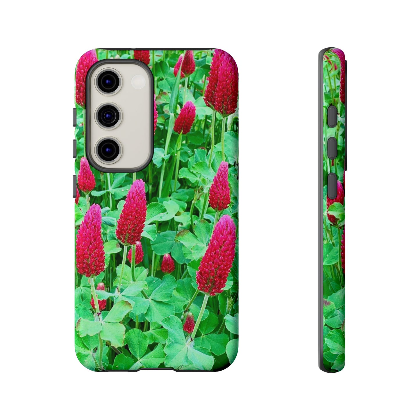 Cell Phone Cases - Ruby Red Clover Flowers And Heart Shaped Leaves