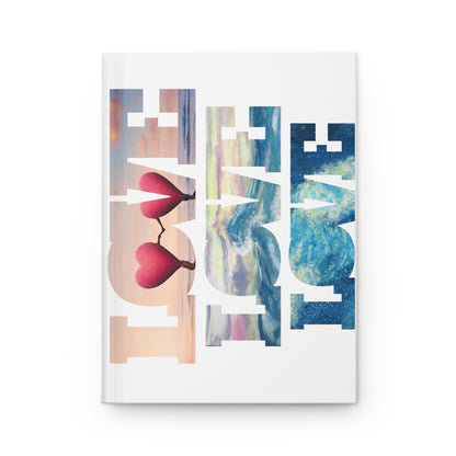 Beachy Romantic 2 Hearts Design - Hardcover Journal Matte