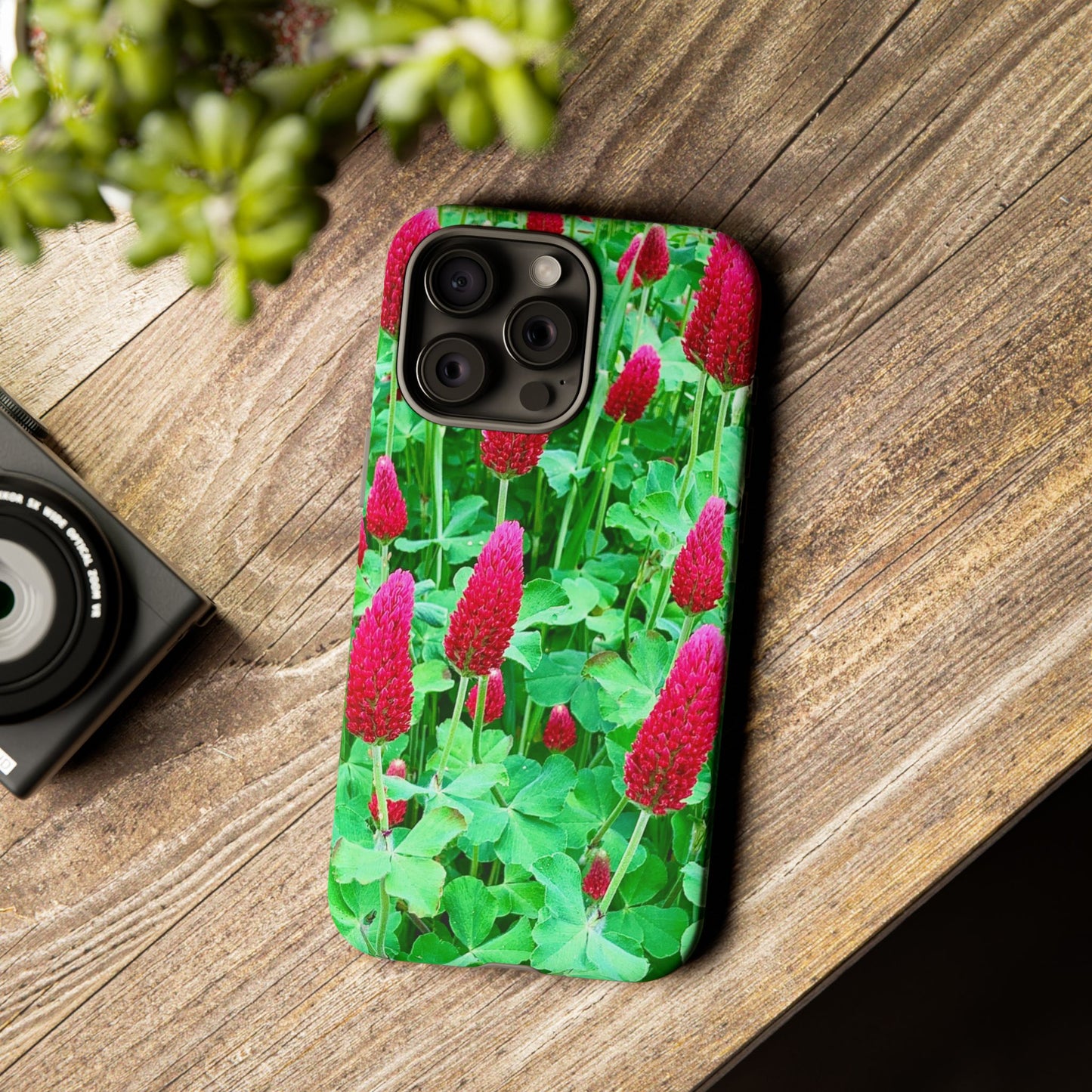 Cell Phone Cases - Ruby Red Clover Flowers And Heart Shaped Leaves