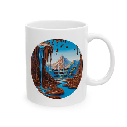 Ceramic Mug - Save the Earth It's the Only Planet with Chocolate