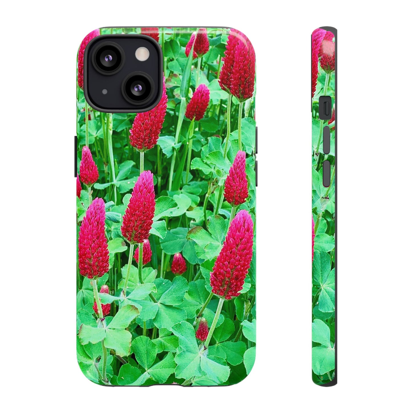 Cell Phone Cases - Ruby Red Clover Flowers And Heart Shaped Leaves