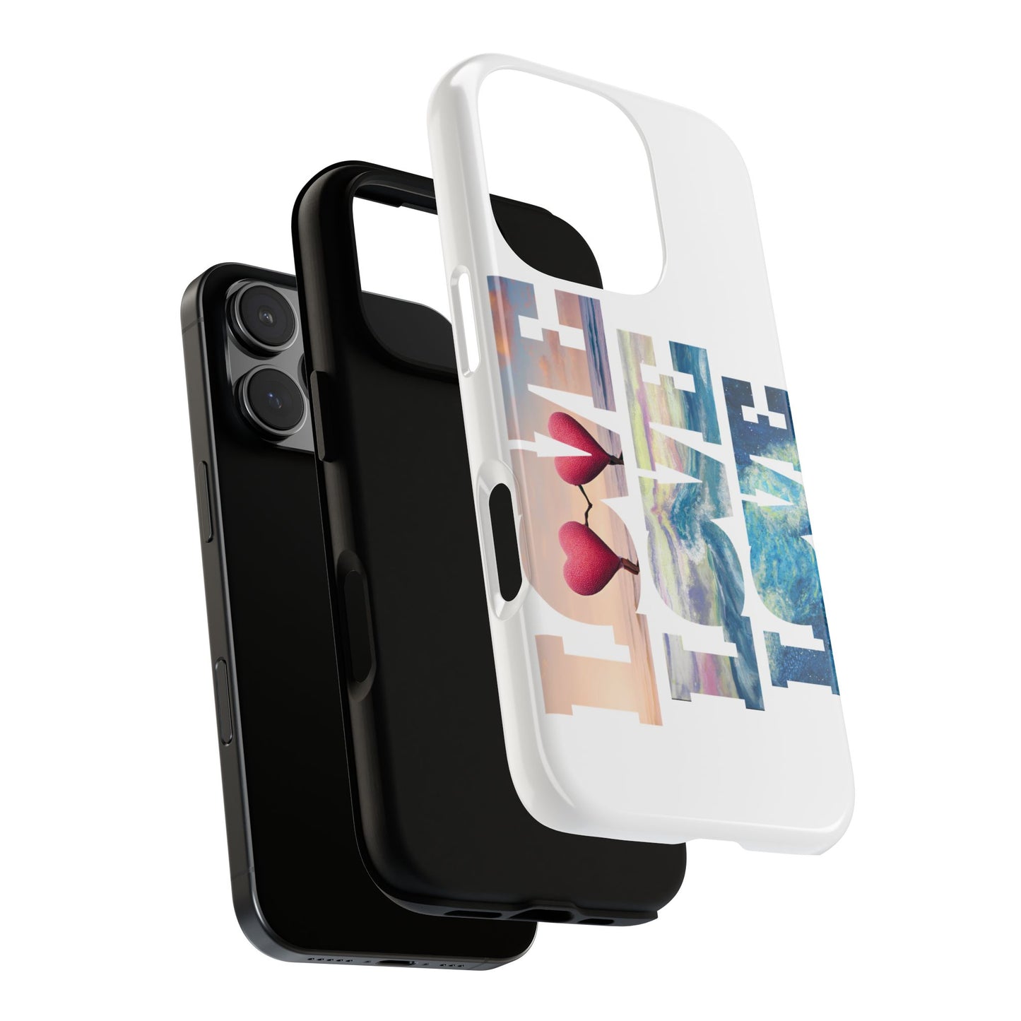 Phone Case - Beachy and Romantic Hearts Design for Those Who Love Love