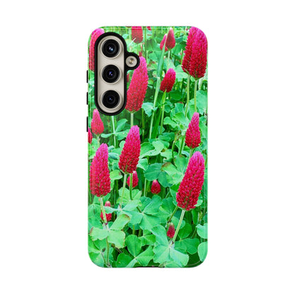 Cell Phone Cases - Ruby Red Clover Flowers And Heart Shaped Leaves