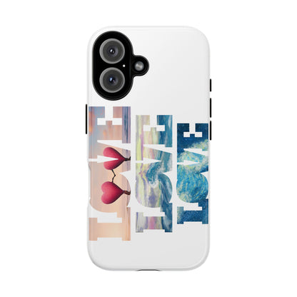 Phone Case - Beachy and Romantic Hearts Design for Those Who Love Love