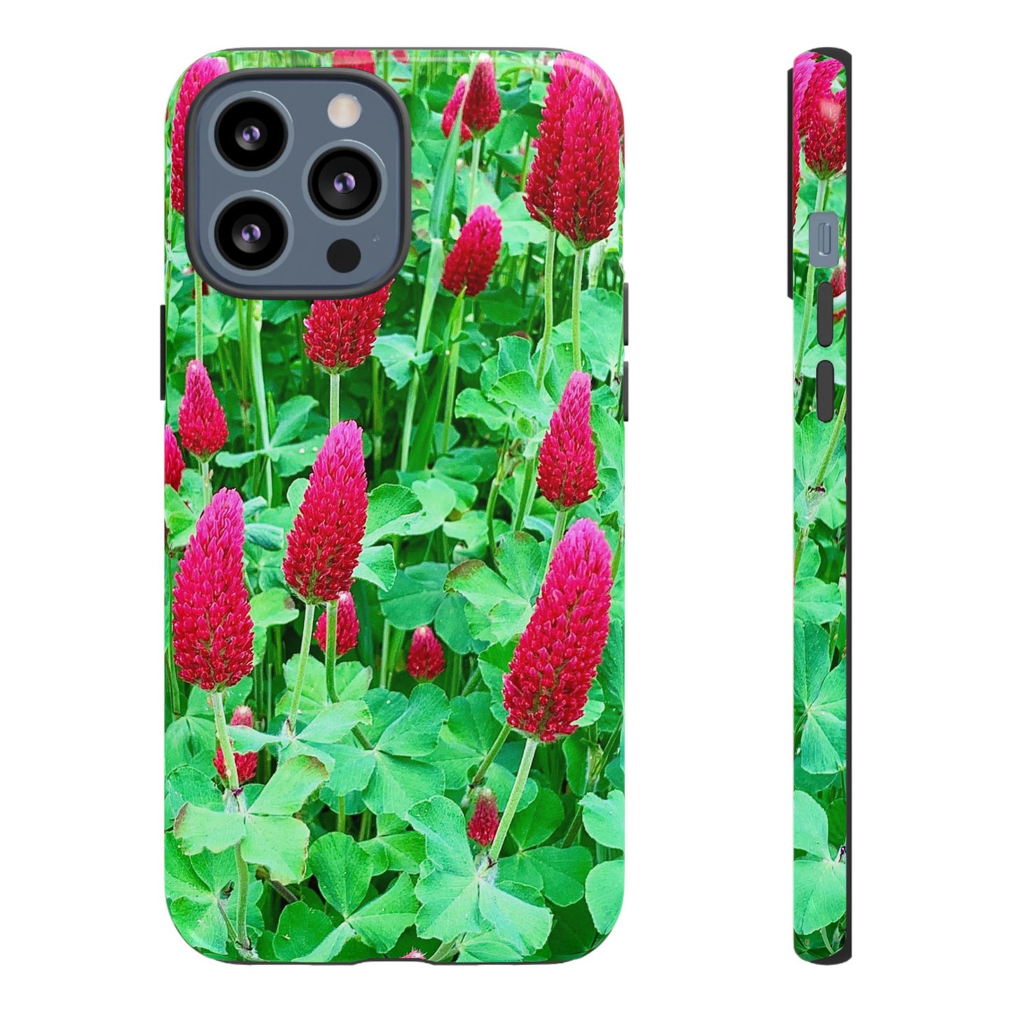 Cell Phone Cases - Ruby Red Clover Flowers And Heart Shaped Leaves