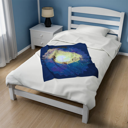 Plush Blanket - Colorful Space and Stars Design