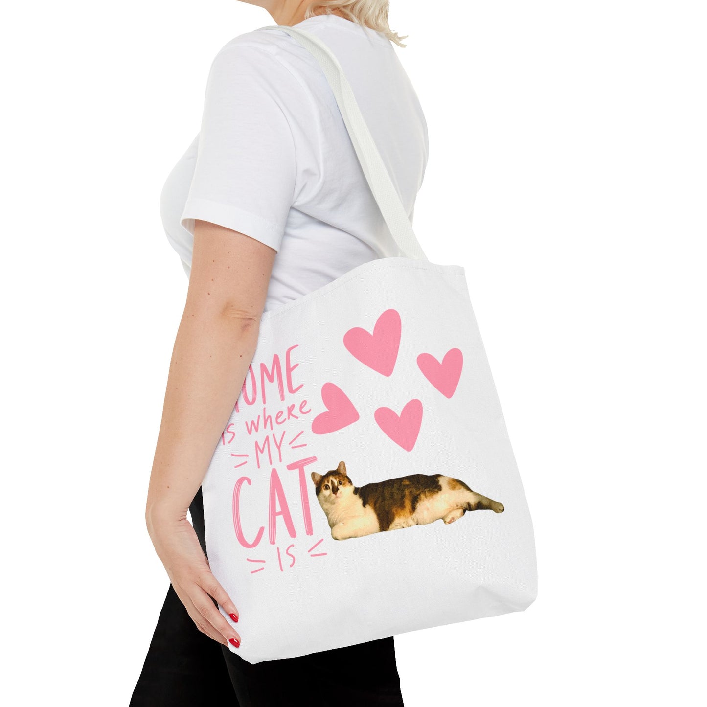 Cat Lover Tote Bag - 'home is where my cat is'