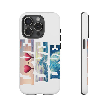 Phone Case - Beachy and Romantic Hearts Design for Those Who Love Love