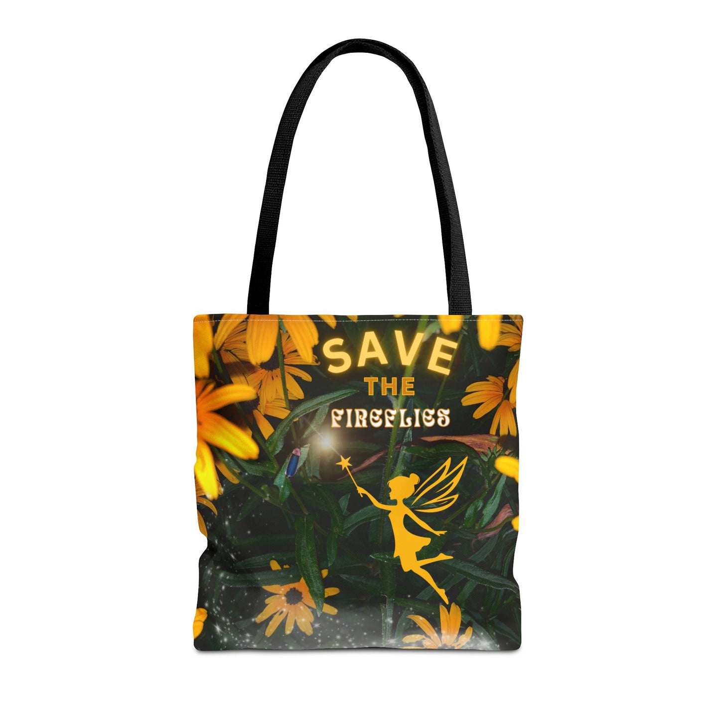 Fairy And Firefly Nature Inspired Short Sleeve Tote Bag - 'Save the Fireflies' Quote