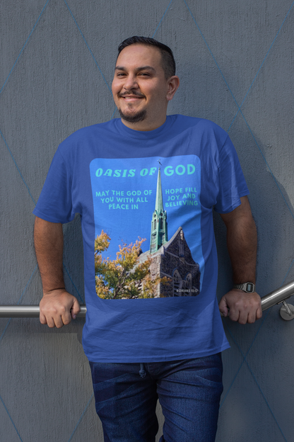 Christian Tee: Oasis of God with Bible Quote