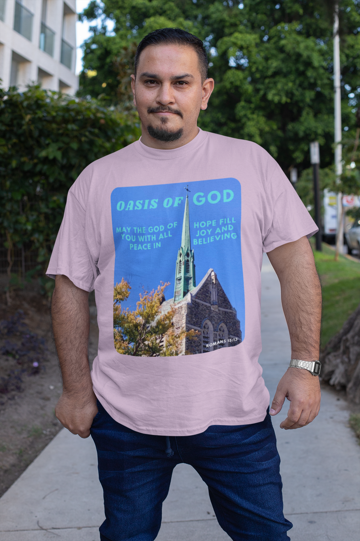 Christian Tee: Oasis of God with Bible Quote