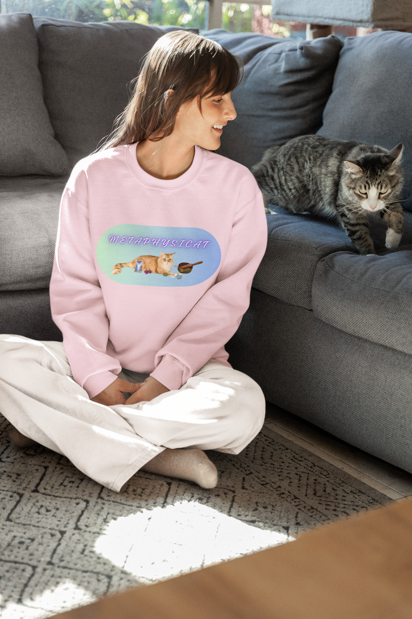 Mystical Crewneck Sweatshirt for Cat Lovers