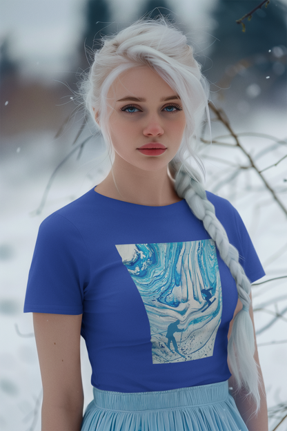 Mountain Snow Skiing Scene T-Shirt