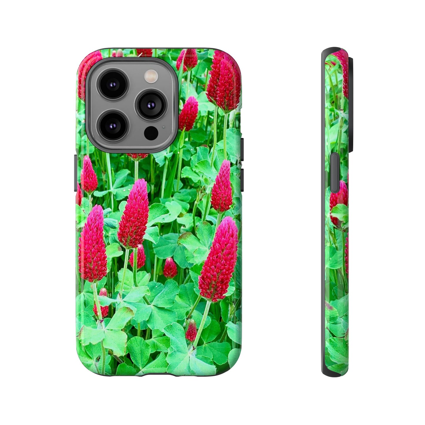 Cell Phone Cases - Ruby Red Clover Flowers And Heart Shaped Leaves