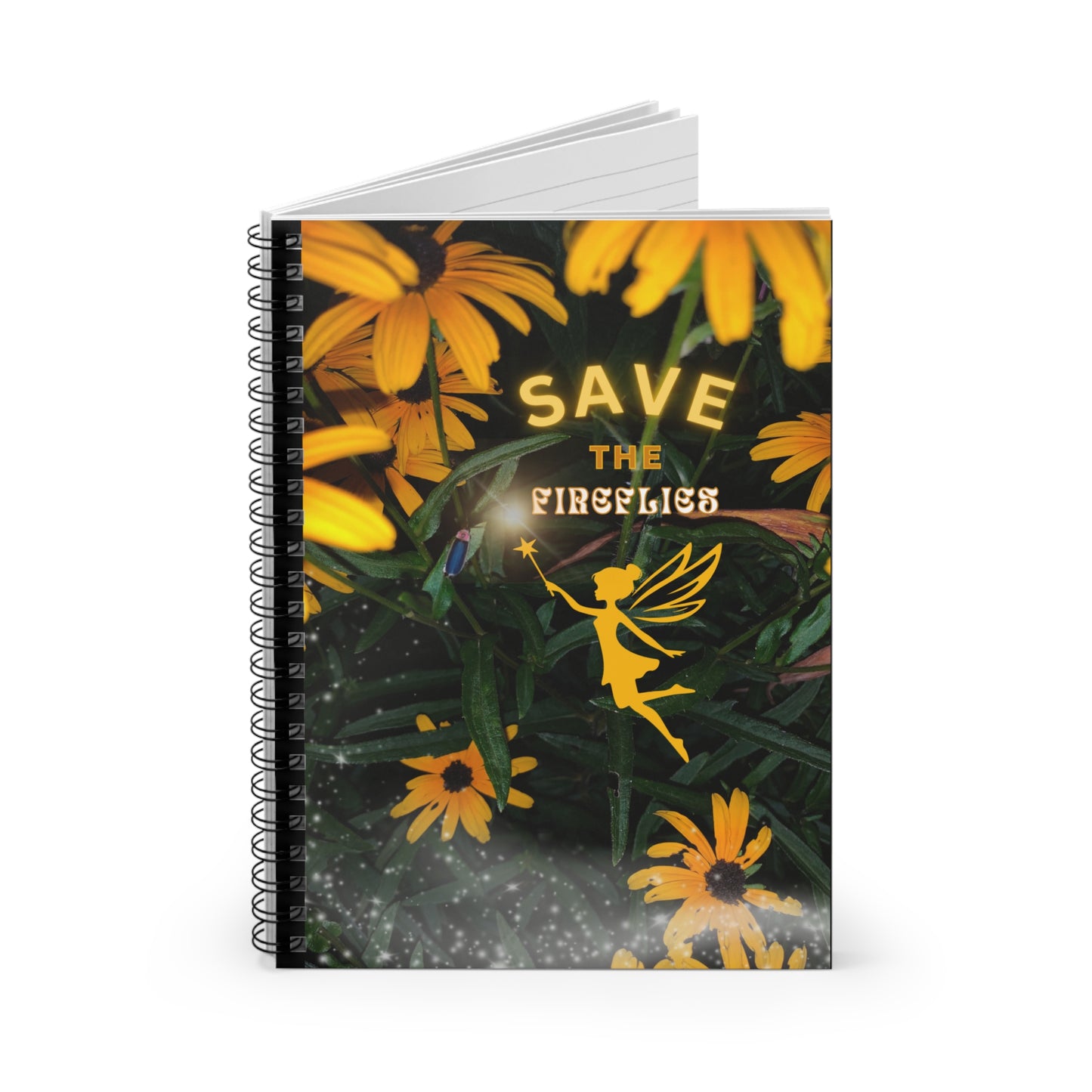 Spiral Notebook - Fairy And Firefly Nature Inspired - 'Save the Fireflies' Quote