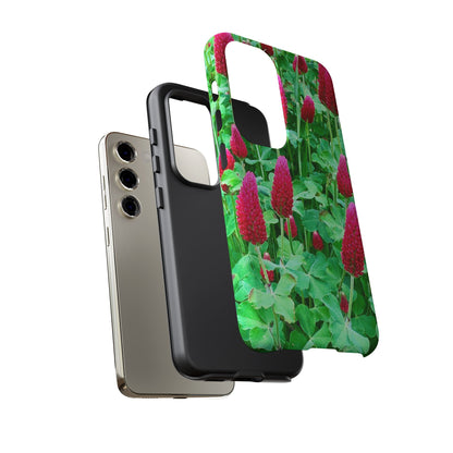 Cell Phone Cases - Ruby Red Clover Flowers And Heart Shaped Leaves