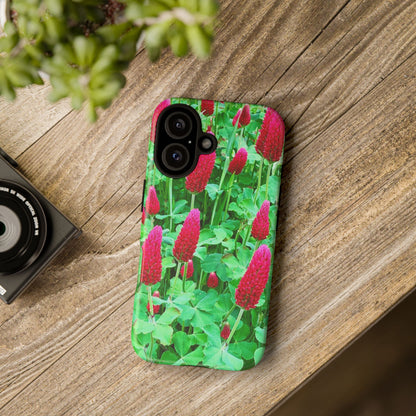 Cell Phone Cases - Ruby Red Clover Flowers And Heart Shaped Leaves