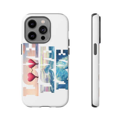 Phone Case - Beachy and Romantic Hearts Design for Those Who Love Love