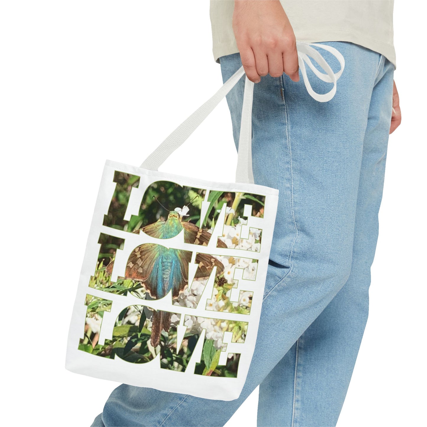 Colorful Blue Moth Tote Bag - Nature Inspired