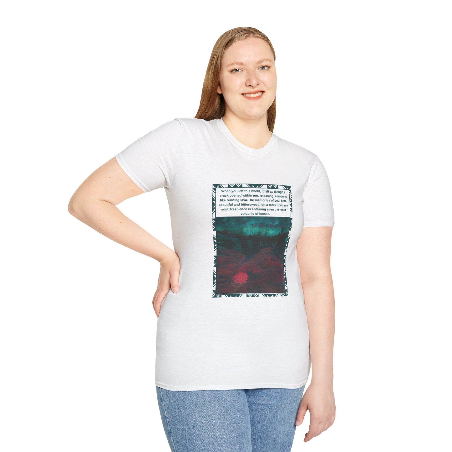 Volcano T-Shirt Depicting Emotions Of Loss & Resilience