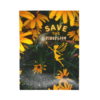 Save the Fireflies Whimsical Conservation Theme - Velveteen Plush Blanket