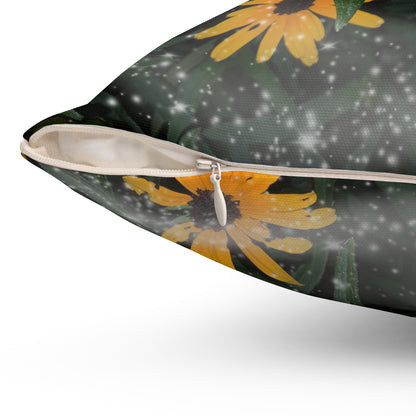 Square Pillow - Save the Fireflies Whimsical Conservation Theme