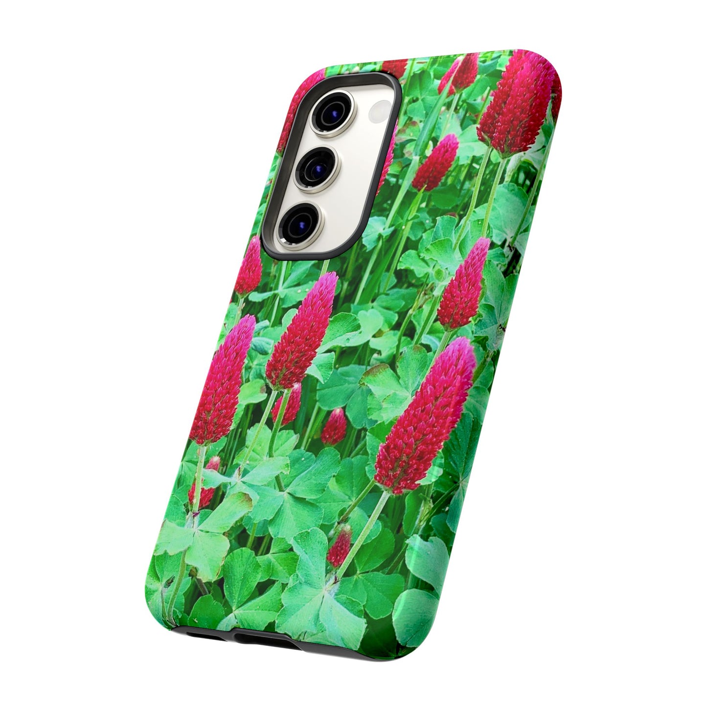 Cell Phone Cases - Ruby Red Clover Flowers And Heart Shaped Leaves