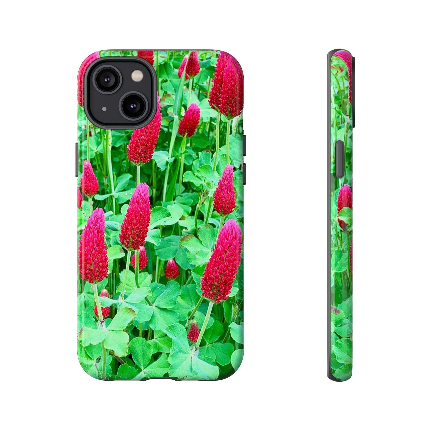 Cell Phone Cases - Ruby Red Clover Flowers And Heart Shaped Leaves