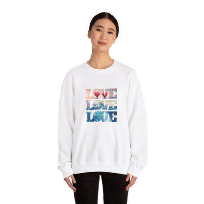 Beachy Romantic Hearts Crewneck Sweatshirt