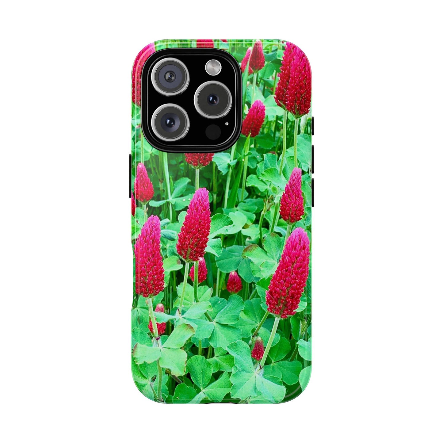 Cell Phone Cases - Ruby Red Clover Flowers And Heart Shaped Leaves